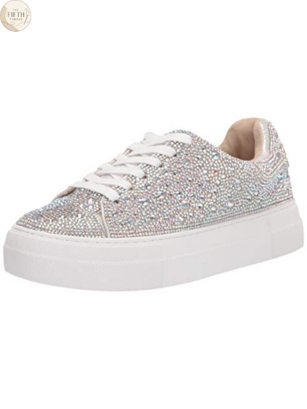 Rhinestone Platform Sneakers Lace-Up Glam Fashion Sneaker